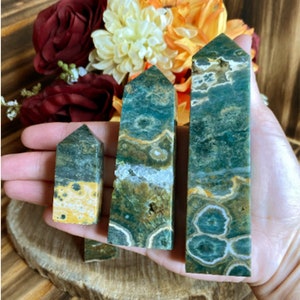Ocean Jasper Tower, twr232, Crystal Point, Green Ocean Jasper, OJ Obelisk