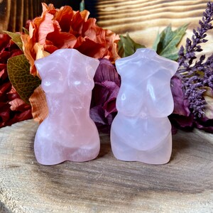 Rose Quartz Goddess Carving, crv330 Crystal Goddess Carving, Rose Quartz Female Body Carving, Crystal Female Body Carving
