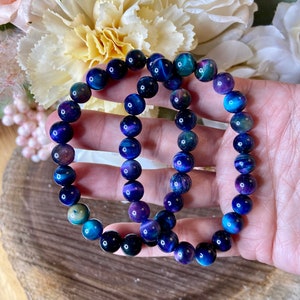 Galaxy Tiger&#39;s Eye Bracelet, Crystal Bracelet, Bead Bracelet