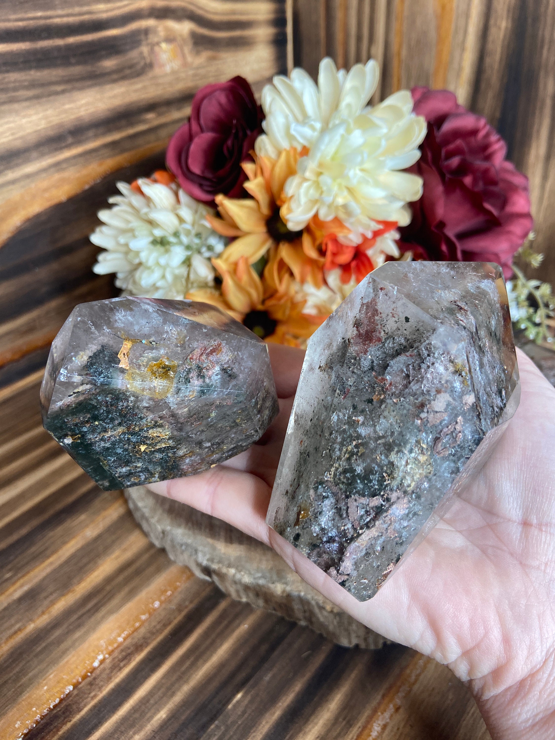 Garden Quartz Freeform, shp188, Crystal Freeform, Garden Quartz Polygon