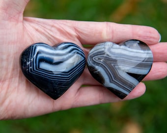 ブラックアゲートハート - Etsy 日本