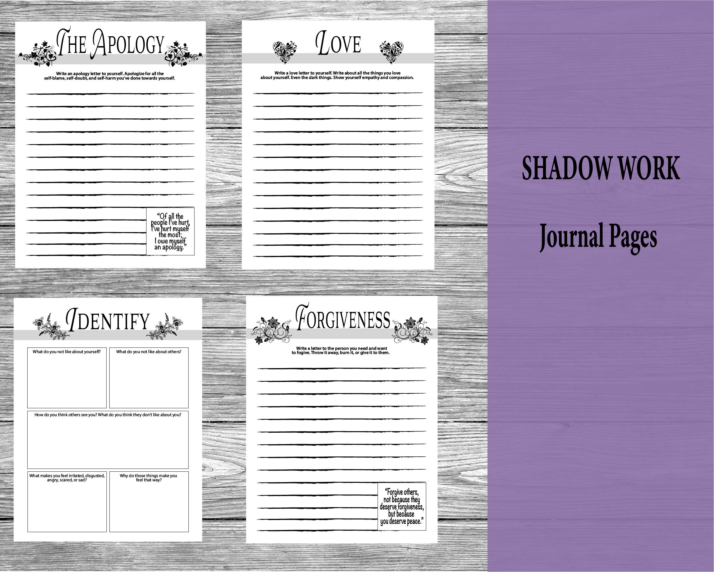 Shadow Work Journal Pages, Workbook, Enlightenment Journal, Prompts, Inner  Child, Digital Grimoire Pages, Shadow Work Guide, PDF 