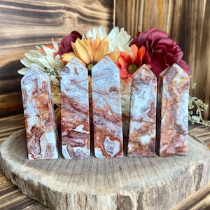 Mexicaanse Crazy Lace Agate Tower, twr323, Crystal Point, Mexicaanse Crazy Lace Obelisk