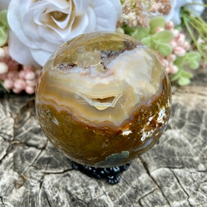 Colorful Glazed Agate Sphere, sph128, #3, 66mm Crystal Sphere