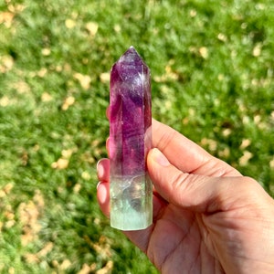 Watermelon Fluorite Tower, High Quality Crystal Point, Crystal Tower, Rainbow Fluorite Point, twr245.1