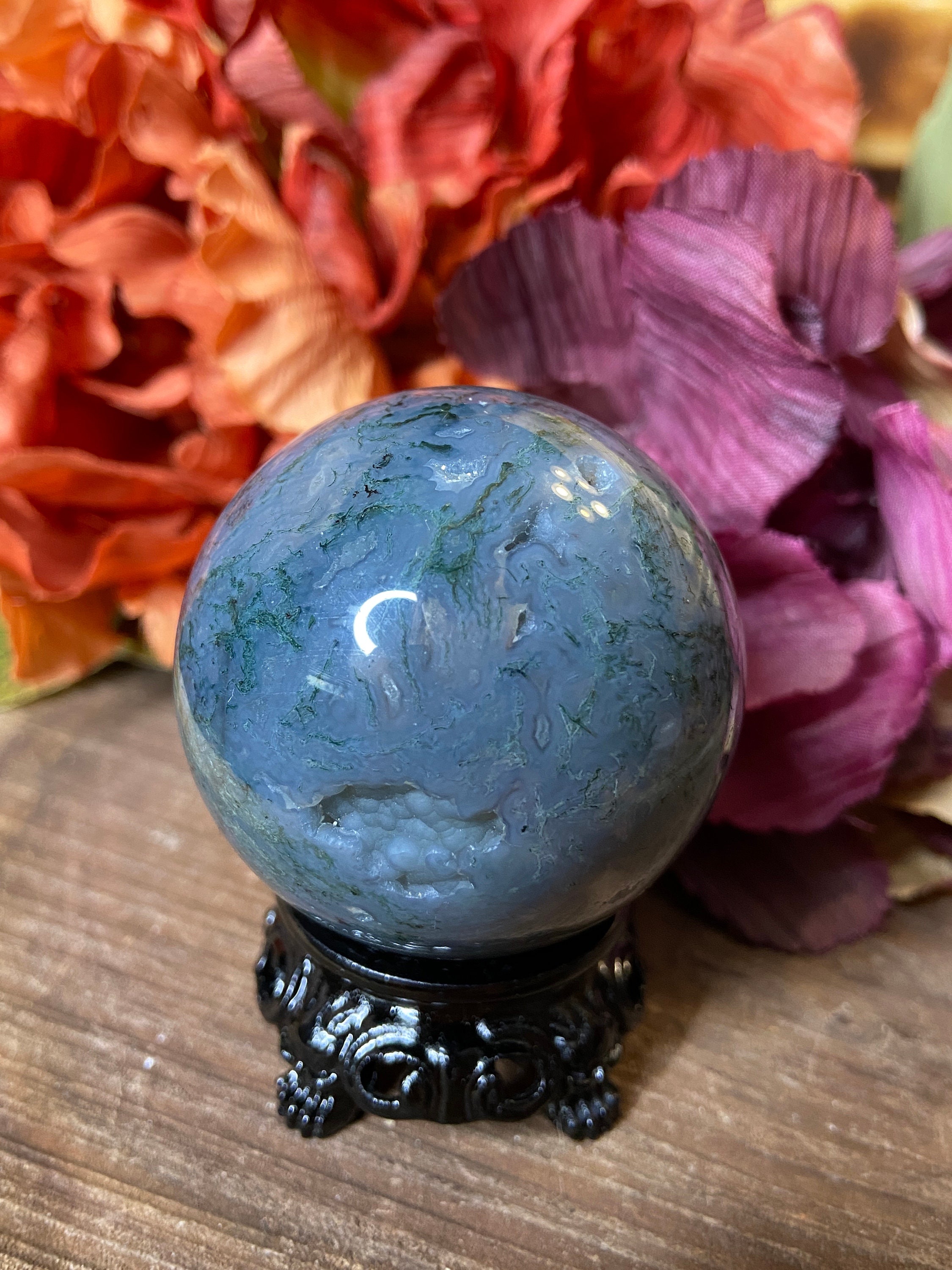 モスアゲート スフィア、sph123、#11、49 mm 大型モスアゲート