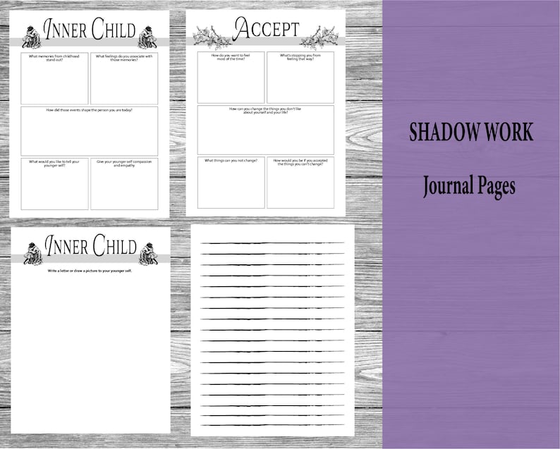 Shadow Work Journal Pages Workbook Enlightenment Journal Etsy