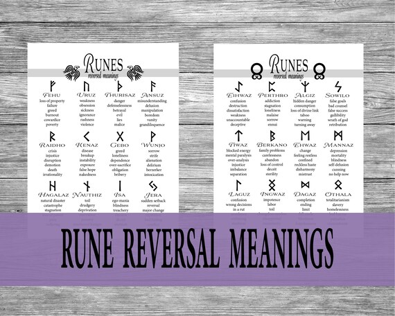 Rune Reversal Meanings Runes Cheat Sheets Rune Stones - Etsy