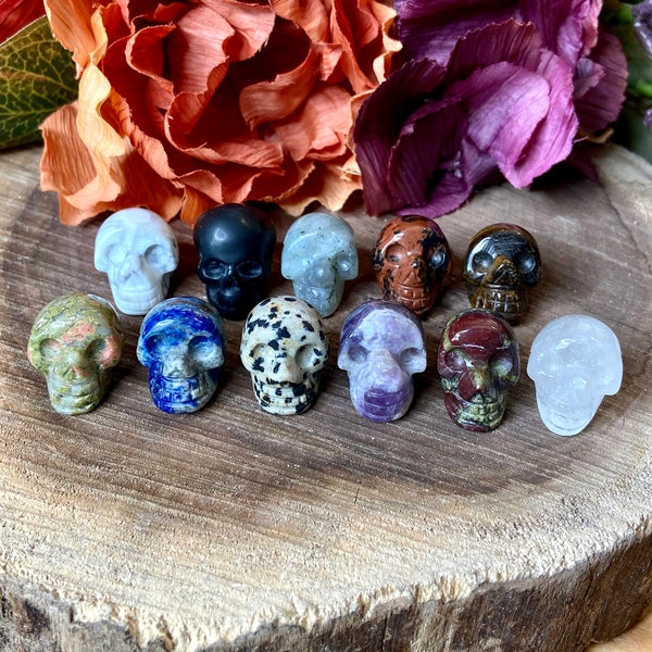 Mini Crystal Skull crv321, Halloween Crystal, Skull Carving, Obsidian Skull, Quartz Skull, Lapis Skull, Amethyst Skull