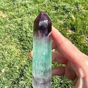 Watermelon Fluorite Tower, High Quality Crystal Point, Crystal Tower, Rainbow Fluorite Point, twr245.5