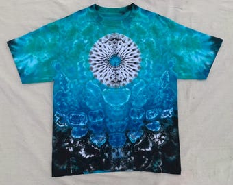 Handmade Ocean Colors Tie-Dye Shirt:Beach Boho Tee Festival trippie