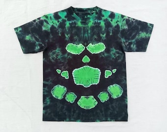 Green Skull Tie-Dye T-Shirt, Unisex Halloween Festival Tee