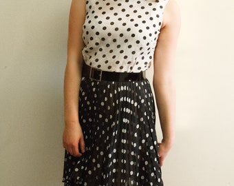 Preppy Vintage Polka Dot Dress