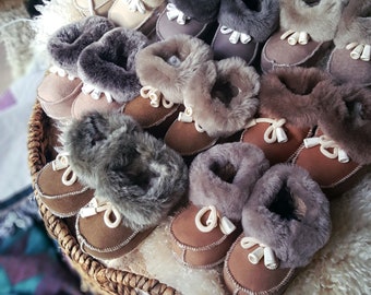 SHEEPSKIN Baby Boots Handmade LUCKY DIP