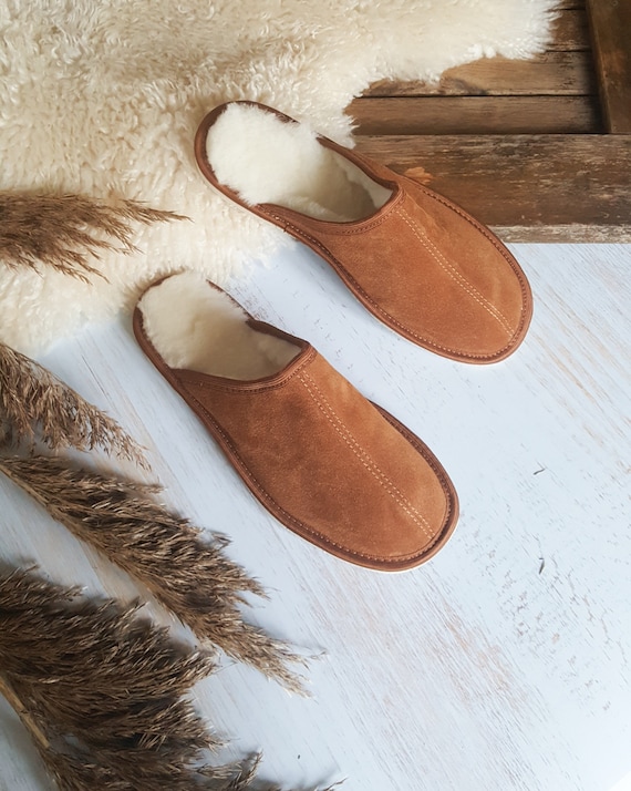 BARAN Men s Sheepskin Loafer Slippers Etsy Denmark