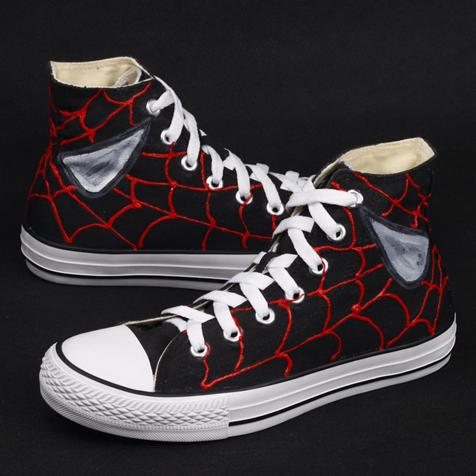 Marvel Spider-Man black Hand painted shoesPersonalized | Etsy