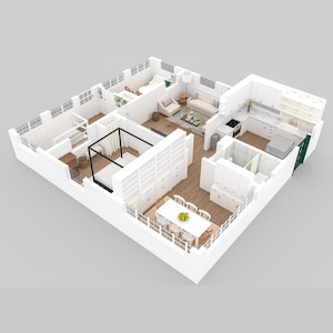 Realistic High Quality 3d Floor Plan - Interior Design Ideas - Custom - Virtual - Architecture - Residential - Commercial - Airbnb property
