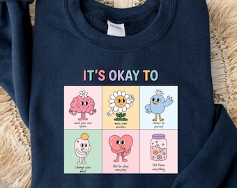 Retro It's Okay To Make Some Mistakes Sweatshirt, Your Feelings Matter Sweater, Mental Health Matters, Therapy Sweatshirt, Feelings Hoodie