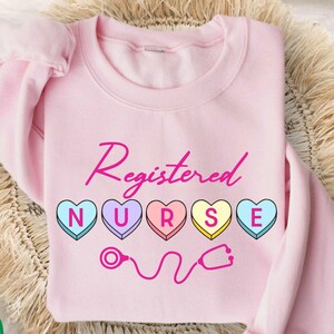 Registered Nurse Valentine's Day Sweatshirt • RN V-day Hearts Group Work Hoodie • Travel Float Nurse Gifts • ER ICU Rn Crewneck • Lpn Np