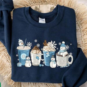 Winter Coffee Cups Sweatshirt, Winter Sweatshirt, Cozy Season Sweater, Winter Sweater, Winter Hoodie, Coffee Hoodie, Coffee Lover Gift Bild 1