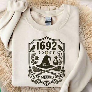 1692 They Missed One Sweatshirt, Salem Witch Sweatshirt, Halloween Sweater, Halloween Costume, Gift For Halloween, Spooky Season Hoodie