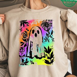 Halloween Ghost Sweatshirt, Cute Ghost Sweatshirt, Womens Halloween Sweater, Fall Hoodie, Spooky Season Hoodie, Gift For Halloween, Gift