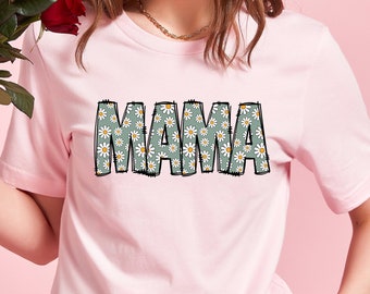 Floral Mama Shirt, Wildflowers Mama Shirt, Retro Mom TShirt, Mother's Day Gift, Flower Shirts for Women, Floral New Mom Gift