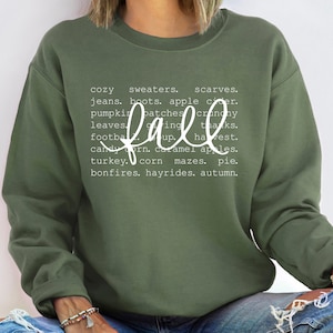 Fall Sweatshirt for Women, Fall Words Shirt, Fall Graphic Tees, Hello Fall Crewneck, Autumn Sweatshirt, Fall Tops for Women