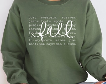Fall Sweatshirt for Women, Fall Words Shirt, Fall Graphic Tees, Hello Fall Crewneck, Autumn Sweatshirt, Fall Tops for Women