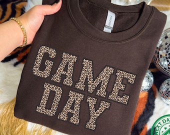 Leopard Game Day Sweatshirt, Game Day Season Sweatshirt, Football Season Gifts, Baseball Gifts, Sports Mom Sweater, Sports Hoodie