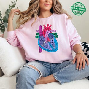 Heart Anatomy Sweatshirt, Cardiac Nursing Gift, Nursing School Hoodie, Medical School Student Sweater, Cardiologist Anatomical Heart Sweater
