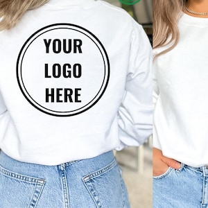Custom Logo Sweatshirt, Your Business Logo or Brand Logo, Front and Back Logo Hoodie, Your Design Here, Team Logo Sweater,Company Logo Gifts