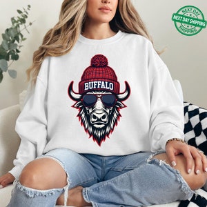 Vintage Buffalo Football Sweatshirt, Buffalo Fan Crewneck, Game Day Pullover, Buffalo Football Fan Sweater, New York Hoodie