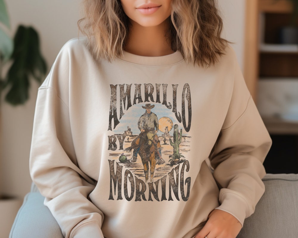 Amarillo By Morning Sweatshirt, Amarillo Sweater, Country Sweater, Texas Sweater,Country Music Sweater,Western Sweater,Country Music Sweater Teesummer