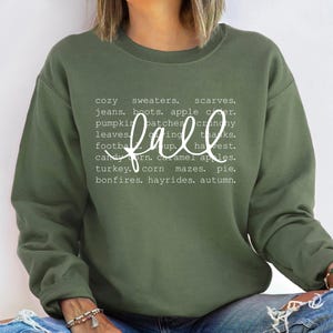 Fall Sweatshirt for Women, Fall Words Shirt, Fall Graphic Tees, Hello Fall Crewneck, Autumn Sweatshirt, Fall Tops for Women