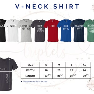 the v - neck shirt sizes chart for men and women