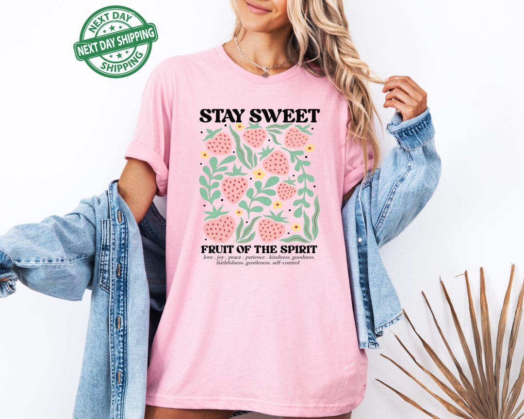 Boho Christian Strawberry Shirt Fruits of the Spirit Bible Verse Shirt ...