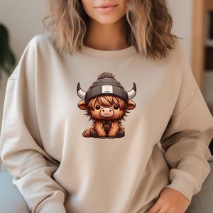 Highland Cow Sweatshirt, Highland Cow Crewneck, Cute Cow Hoodie, Western Crewneck, Highland Cow Shirt, Cow Gifts, Cow Shirt