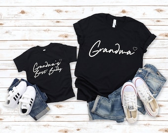 Grandma and Grandchild Matching Set - Funny Grandmother Shirt - New Grandma Gift - Grandmas Buddy Matching Outfit