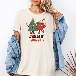 Retro Christmas Shirt, Feeling Jolly Christmas Shirt, Vintage Christmas Shirt,Retro Holiday Shirt,Cute Funny Christmas Shirt