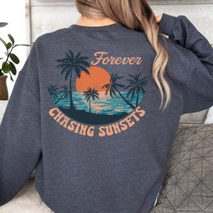 Sunset Sweatshirt - Beach Sweater - Beach Hoodies - Oversized Beachy Crewneck - Coconut Girl Surf Hoodie - Beach Sweatshirt image 4