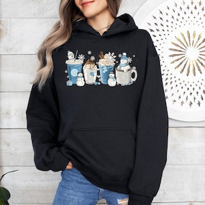 Winter Coffee Cups Sweatshirt, Winter Sweatshirt, Cozy Season Sweater, Winter Sweater, Winter Hoodie, Coffee Hoodie, Coffee Lover Gift Bild 6