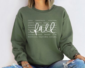 Fall Sweatshirt for Women, Fall Words Shirt, Fall Graphic Tees, Hello Fall Crewneck, Autumn Sweatshirt, Fall Tops for Women