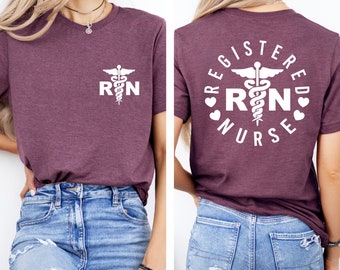 Registered Nurse Shirt, RN Tee, Nurse Tee, Leopard RN Shirt, Nurse Week Shirt, Funny Nursing Shirt, Registered Nurse T-shirt, Handmade print