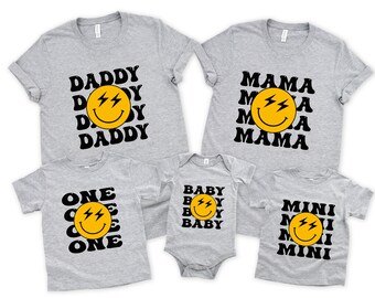 Matching Family One Birthday Shirt, Bolt Eyes Birthday Shirts, One Happy Dude Birthday Theme, mini, birthday girl boy