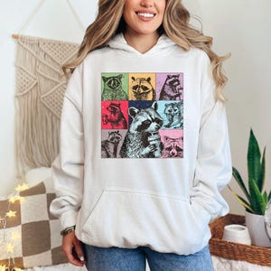 Funny Raccoon Coffee Sweatshirt, Trash Panda Meme Sweater, Cute Animal Humor Hoodie, Sarcastic Coffee Lover Gift, Cozy Fall Top image 5