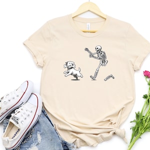 Halloween Dog Shirt Dog Lover Gift Funny Skeleton Shirt Halloween Skeleton Shirt Spooky Shirt Spooky Season Shirt Retro Halloween Tee