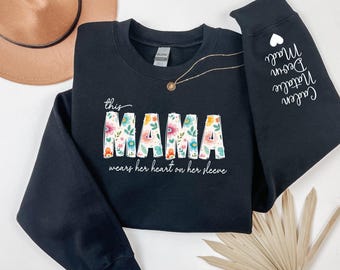 Personalized Mama Sweatshirt with Kids Names, Mom Custom Names Sweatshirt, Custom Mom Sweater, Personalized Mom Hoodie, Custom Gift for Mom