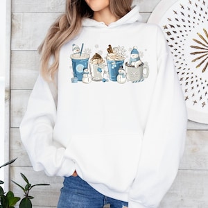 Winter Coffee Cups Sweatshirt, Winter Sweatshirt, Cozy Season Sweater, Winter Sweater, Winter Hoodie, Coffee Hoodie, Coffee Lover Gift Bild 5