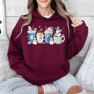 Winter Coffee Cups Sweatshirt, Winter Sweatshirt, Cozy Season Sweater, Winter Sweater, Winter Hoodie, Coffee Hoodie, Coffee Lover Gift Bild 4